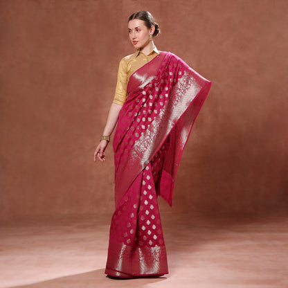 Elegant Rani Pure Silk Elegance with Woven Muted Gold Motifs